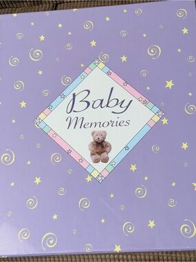 Baby Memories Photo Album - Lavender with Yellow Stars